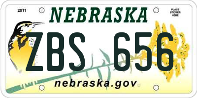NE license plate ZBS656