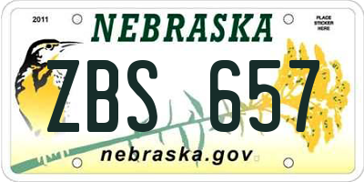 NE license plate ZBS657