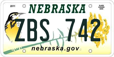 NE license plate ZBS742