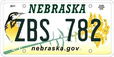 NE license plate ZBS782