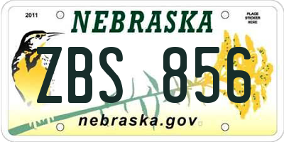 NE license plate ZBS856