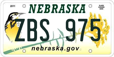 NE license plate ZBS975