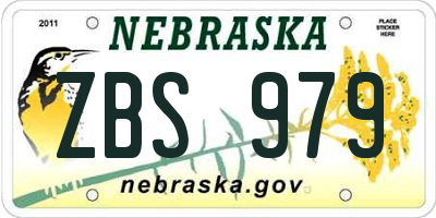 NE license plate ZBS979