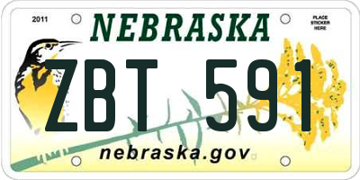 NE license plate ZBT591