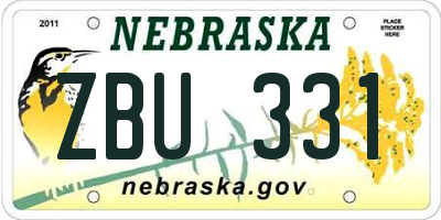 NE license plate ZBU331