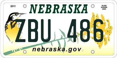 NE license plate ZBU486