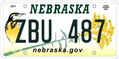 NE license plate ZBU487