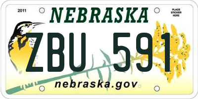 NE license plate ZBU591