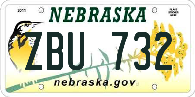NE license plate ZBU732