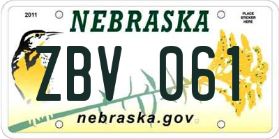 NE license plate ZBV061