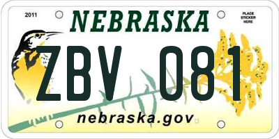 NE license plate ZBV081