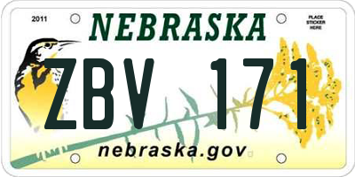 NE license plate ZBV171