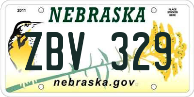 NE license plate ZBV329