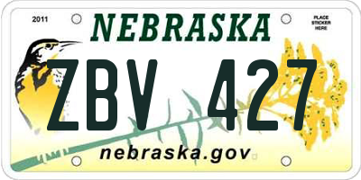 NE license plate ZBV427