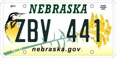 NE license plate ZBV441