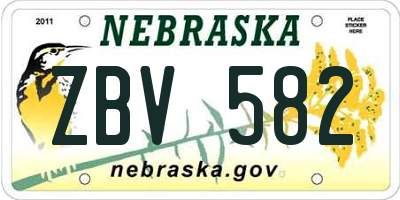 NE license plate ZBV582