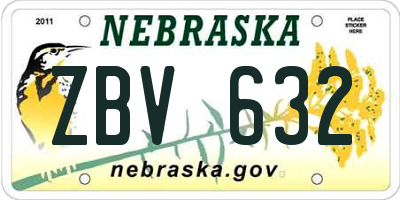 NE license plate ZBV632