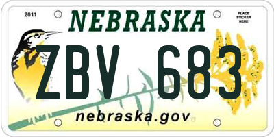 NE license plate ZBV683