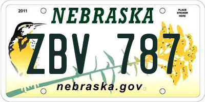 NE license plate ZBV787