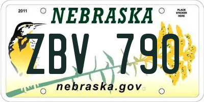 NE license plate ZBV790