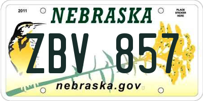 NE license plate ZBV857