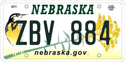 NE license plate ZBV884