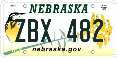 NE license plate ZBX482