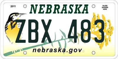 NE license plate ZBX483