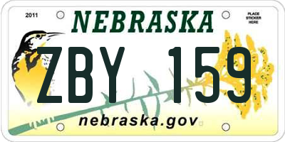 NE license plate ZBY159
