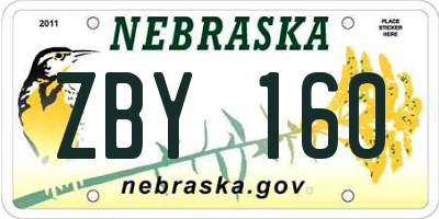 NE license plate ZBY160
