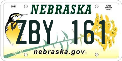 NE license plate ZBY161