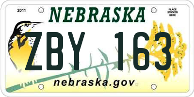 NE license plate ZBY163