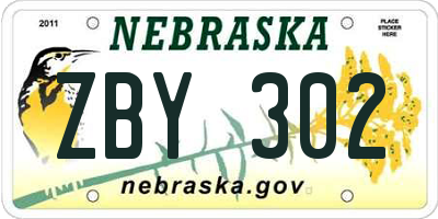 NE license plate ZBY302