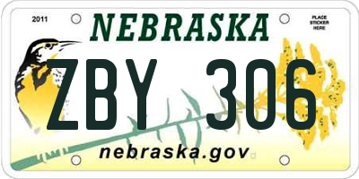 NE license plate ZBY306