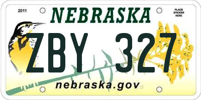 NE license plate ZBY327