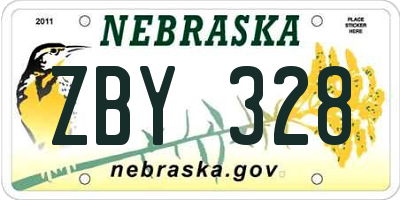 NE license plate ZBY328