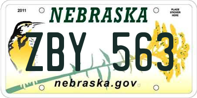 NE license plate ZBY563