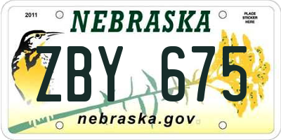 NE license plate ZBY675