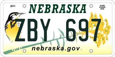 NE license plate ZBY697