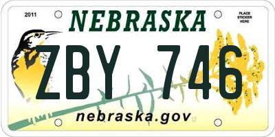 NE license plate ZBY746
