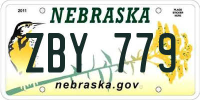 NE license plate ZBY779