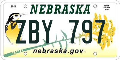 NE license plate ZBY797