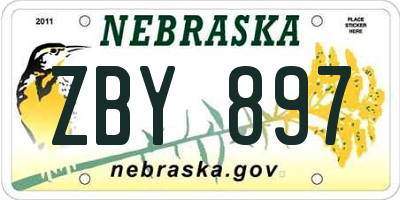 NE license plate ZBY897