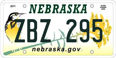NE license plate ZBZ295