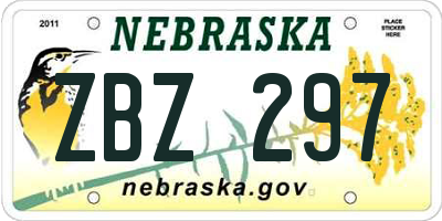 NE license plate ZBZ297