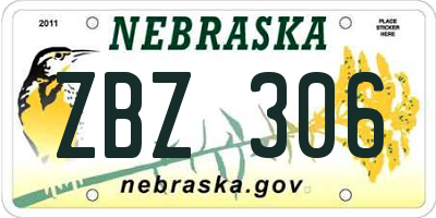 NE license plate ZBZ306