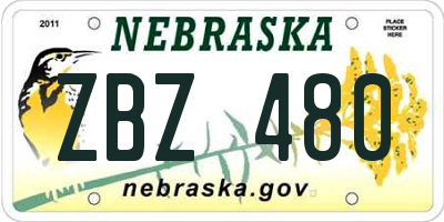 NE license plate ZBZ480