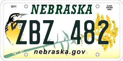 NE license plate ZBZ482