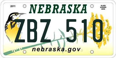 NE license plate ZBZ510