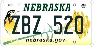 NE license plate ZBZ520